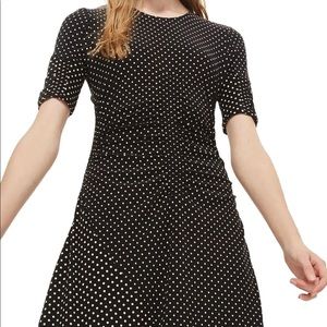 Topshop asymmetrical polkadot dress